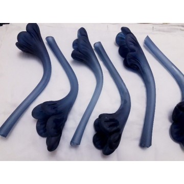 set of 6 blue vintage...